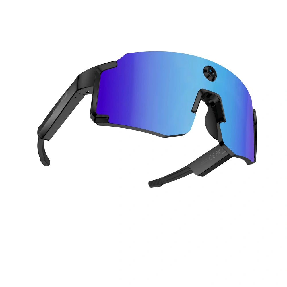 M14 1080P Sports Smart Glasses with Bluetooth Audio – Black Blue